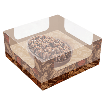 Caixa para Meio Ovo Puro Cacau 100/150g - Ideia Embalagens 