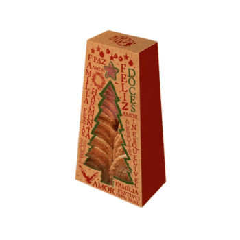 Caixa Pinheiro c/ Visor Natal Essencial 8x5x15 cm - Ideia Embalagens