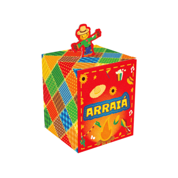 Caixa Pop Up Espantalho Nosso Arraiá 10x10x12 cm - Ideia Embalagens