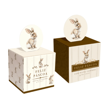 Caixa Pop Up Páscoa Classic Bunny Compose 7x7x7 cm c/ 10 unidades - Cromus