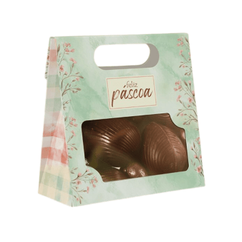 Caixa Practice Saco c/ Alça e Visor Páscoa Encantos  - Ideia Embalagens