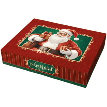 Caixa Presente c/ Tampa Noel 25x20x5 cm - Ideia Embalagens 