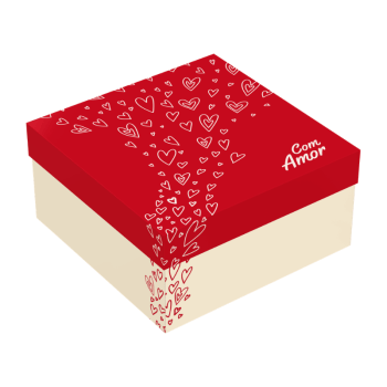 Caixa Presente c/ Tampa Suspiros de Amor 20x20x10 cm - Ideia Embalagens