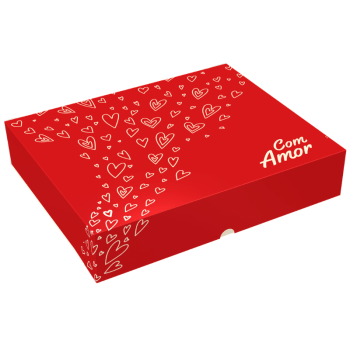 Caixa Presente c/ Tampa Suspiros de Amor 25x20x5 cm - Ideia Embalagens