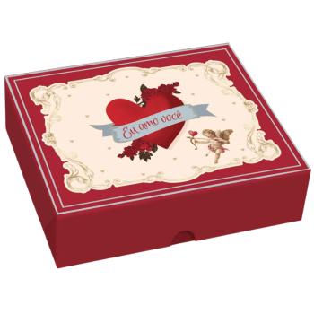 Caixa Retangular História de Amor 17x13,5x4,5 cm - Cromus 