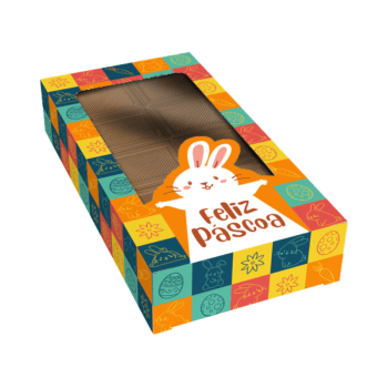Caixa Tablete Páscoa Divertida 14,5x7,5x2 cm c/ 10 unidade - Ideia Embalagens
