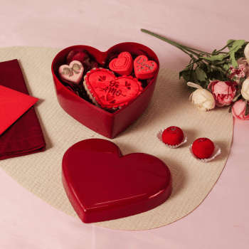 Cake Box Coração Vermelho Marsala 750ml - BlueStar 