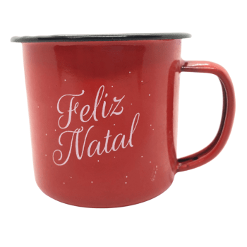 Caneca Esmalte Vermelha Feliz Natal 150 ml - Tuut
