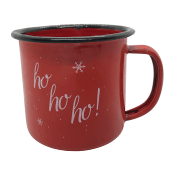 Caneca Esmalte Vermelha Ho Ho Ho 150 ml - Tuut