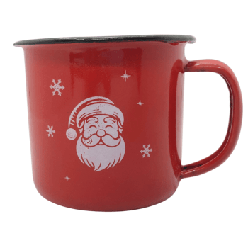 Caneca Esmalte Vermelha Papai Noel 150 ml - Tuut