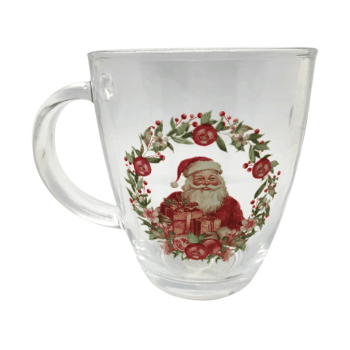 Caneca Vidro Transparente Noel 370 ml - Tuut