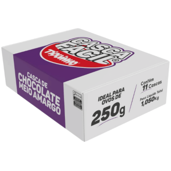 Casca para Ovo de Páscoa 250g Chocolate Meio Amargo c/ 11 unidades 1,050kg 