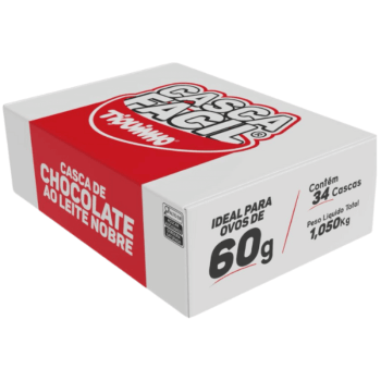 Casca para Ovo de Páscoa 60g Chocolate ao Leite c/ 34 unidades 1,050kg 