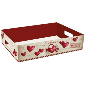 Cesta Bandeja Amor Real 22x15x6 cm - Cromus