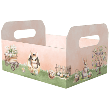Cesta Caixote Coelho Encantado 22x14x12 cm - Ideia Embalagens