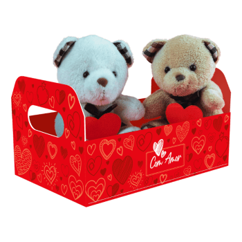 Cesta caixote com Amor 22x14x12 cm - Ideia Embalagens