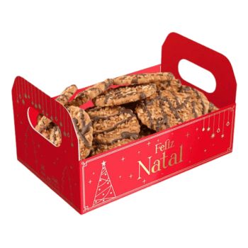 Cesta Caixote Natal Luz 22x14x12 cm - Ideia Embalagens