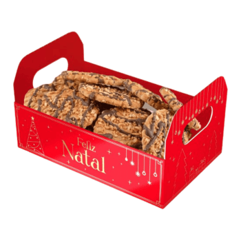 Cesta Caixote Natal Luz 25x18,5x14,5 cm - Ideia Embalagens