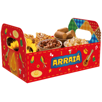 Cesta Caixote Nosso Arraiá 22x14x12 cm - Ideia Embalagens