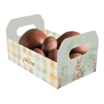 Cesta Caixote Páscoa Encantos 22x14x12 cm - Ideia Embalagens