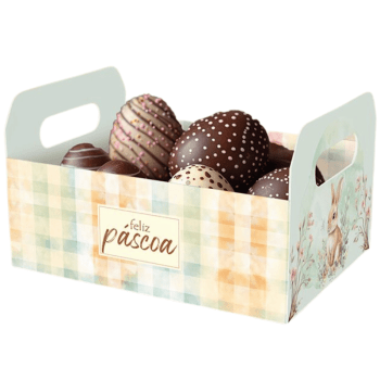 Cesta Caixote Páscoa Encantos 25x18,5x14,5 cm - Ideia Embalagens