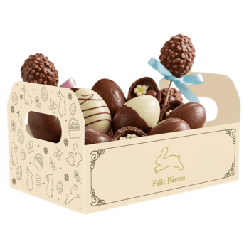 Cesta Caixote Páscoa Luz  22x14x12 cm - Ideia Embalagens