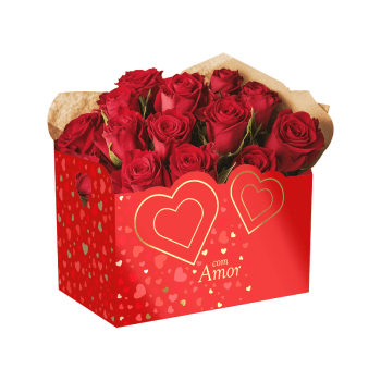 Cesta Envelope Com Amor Clássico 21x13x20 cm - Ideia Embalagens  