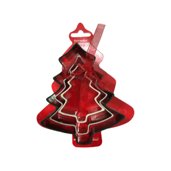 Conjunto de Cortadores Biscoitos Natalinos Árvore c/ 3 unidades - Rio Master