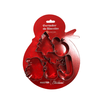 Conjunto de Cortadores Biscoitos Natalinos c/ 5 unidades - Rio Master 