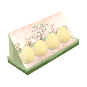 Display para 4 Ovos Coelho Encantado 50g 22x8x9 cm c/ 5 unidades - Ideia Embalagens