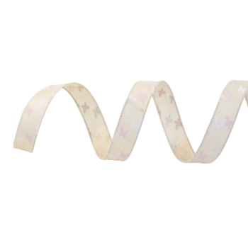 Fita Aramada Decorativa Borboletas Rosa e Branca 3,8 cm 9,14 m - Cromus