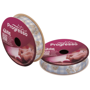 Fita de Cetim Decorativa Páscoa Coelho Xadrez nº 3 ECF003TR Cor 102 - Progresso