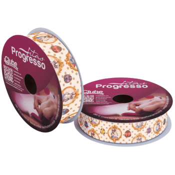 Fita de Cetim Decorativa Páscoa Coelhos Clássicos nº 7 ECF007TR Cor 009- Progresso