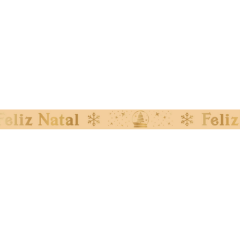 Fita de Cetim Natal Ouro nº 3 ECF003H Cor 506 - Progresso