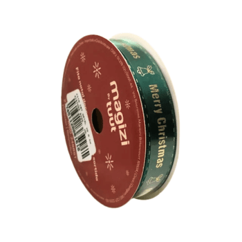 Fita de Cetim Natal Verde Merry Christmas Sino  - Tuut