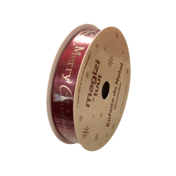 Fita de Cetim Natal Vermelho Merry Christmas - Tuut