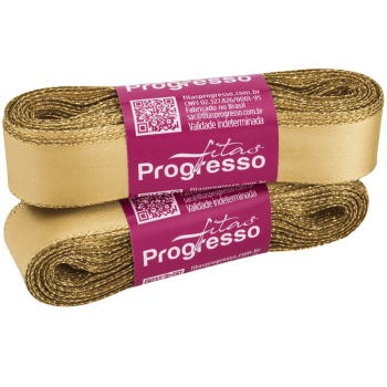 Fita de Cetim Ourela Dourada Ouro n°5 COE005 Cor 228 - Progresso