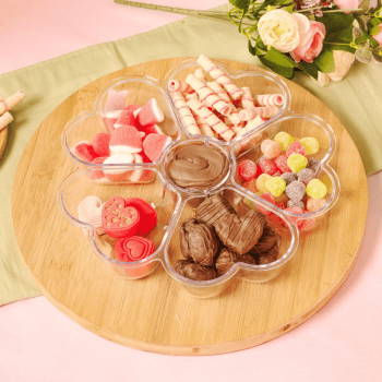 Fondue Box Flor de Corações Transparente 24,4x25,3x5,7 cm - BlueStar 