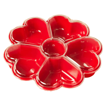 Fondue Box Flor de Corações Vermelho Sólido 24,4x25,3x5,7 cm - BlueStar