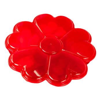 Fondue Box Flor de Corações Vermelho Transparente 24,4x25,3x5,7 cm - BlueStar