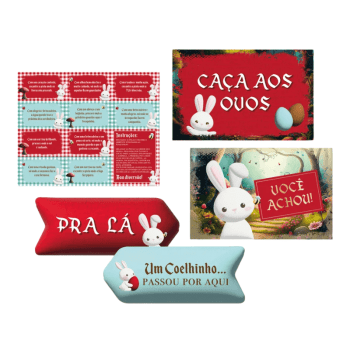 Kit Caça aos Ovos Conto de Páscoa c/ 5 peças - Cromus