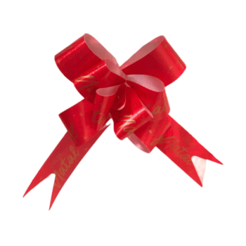 Laço Pronto Classic Feliz Natal Vermelho 30mm c/10 Unidades - Cromus