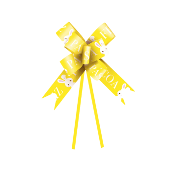 Laço Pronto Dia Feliz Páscoa Amarelo 18 mm c/ 10 unidades - Cromus