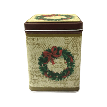 Lata Alta Quadrada Guirlanda c/ Tampa 8,5x8,5x11 cm - Zein 