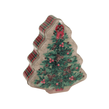 Lata Árvore Xadrez c/ Tampa 15x18x6,5 cm - Zein 