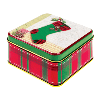 Lata Baixa Quadrada Bota c/ Tampa 10,5x10,5x6 cm - Zein 