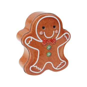 Lata Natal Divertida Biscoito Gengibre c/ Tampa 10,5x13,5x5 cm - Zein