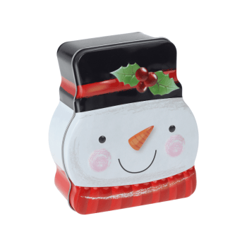 Lata Natal Divertida Boneco de Neve c/ Tampa 10,5x12,5x5 cm - Zein 