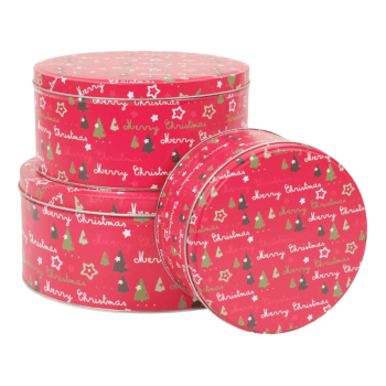 Latas Natalinas para Biscoito Vermelho c/3 unidades - Cromus