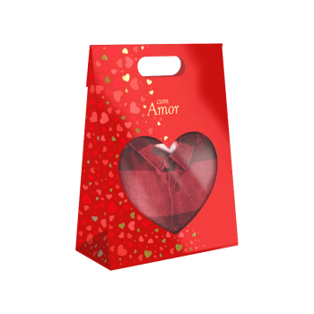 Maleta c/ Visor Com Amor Clássico 19x9x26 cm - Ideia Embalagens